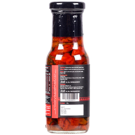 Urban Platter Assamese Bhut Jolokia Whole Chilli Peppers in Vinegar, 180g (Delicious and Fiery Bhoot Jolokia Naga Ghost Chilli Peppers from Assam, Great for Hot Sauces)