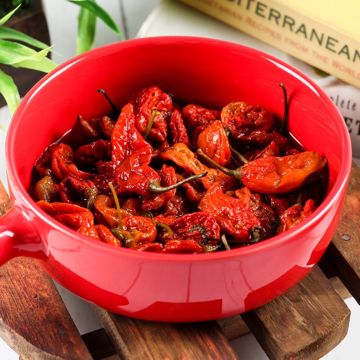 Urban Platter Assamese Bhut Jolokia Whole Chilli Peppers in Vinegar, 180g (Delicious and Fiery Bhoot Jolokia Naga Ghost Chilli Peppers from Assam, Great for Hot Sauces)