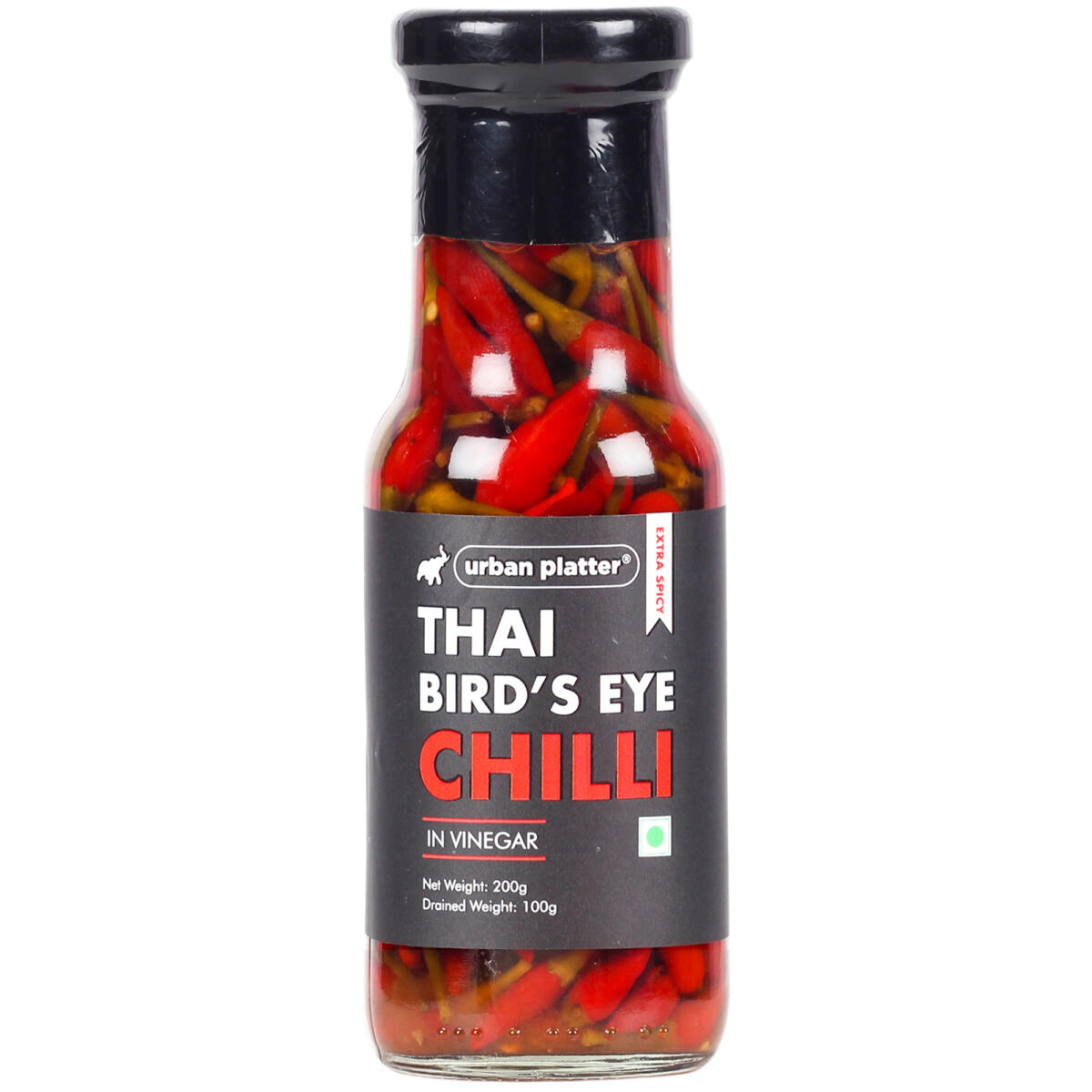 Urban Platter Extra Spicy Thai Bird's Eye Chilli in Vinegar, 200g