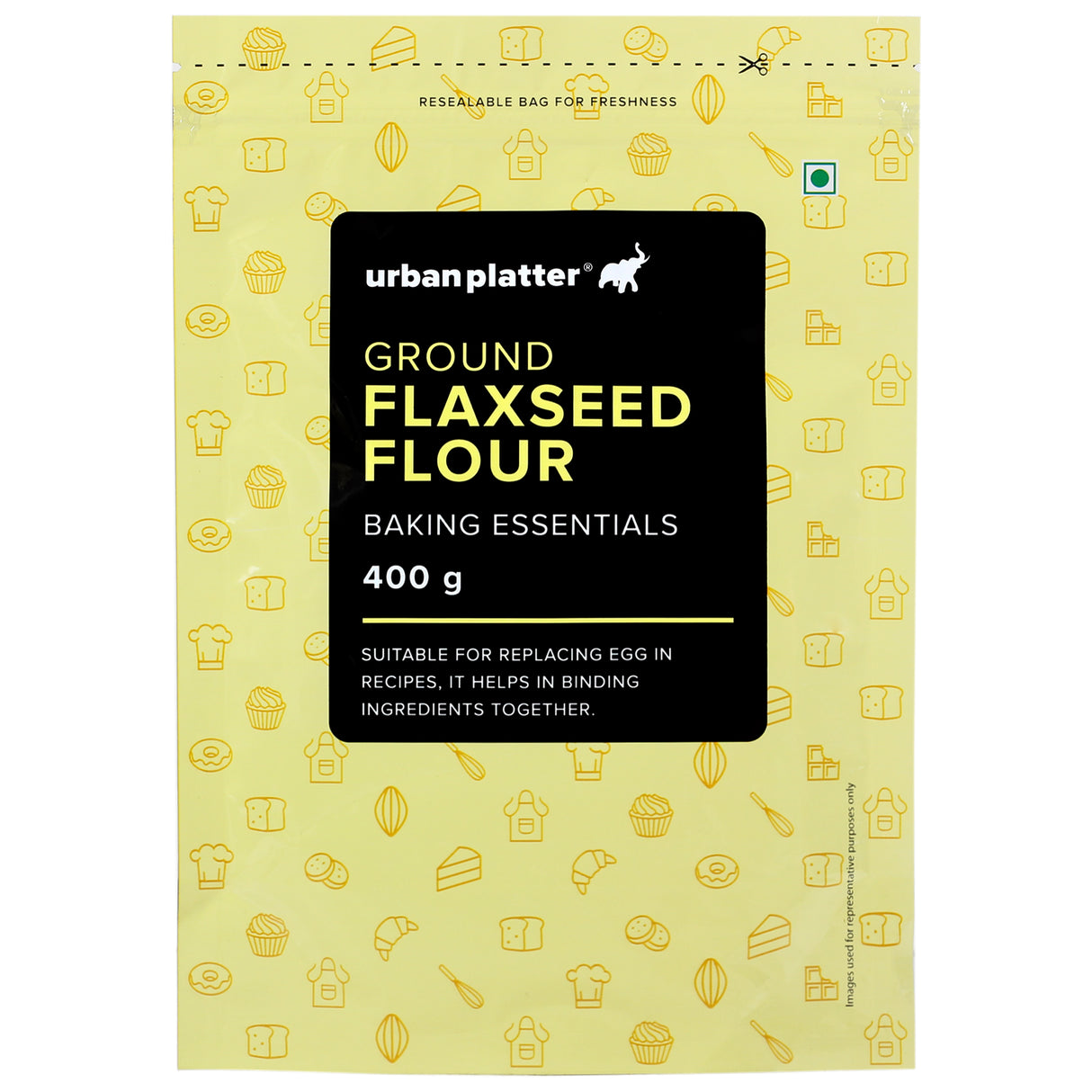 Urban Platter Whole Ground Flax Seed Flour, 400g (Alsi Powder, Coarsely Ground, Excellent for Rotis and Baking)