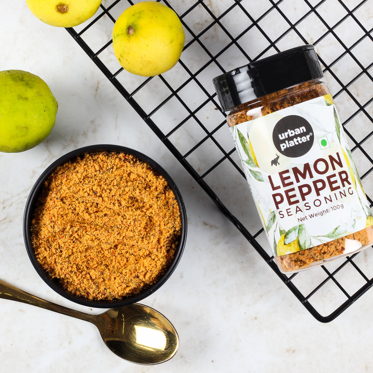Lemon Pepper Seasoning Mix Shaker Jar (Sprinkle on veggies, salads and anything of the grill | Flavour Enhancer)