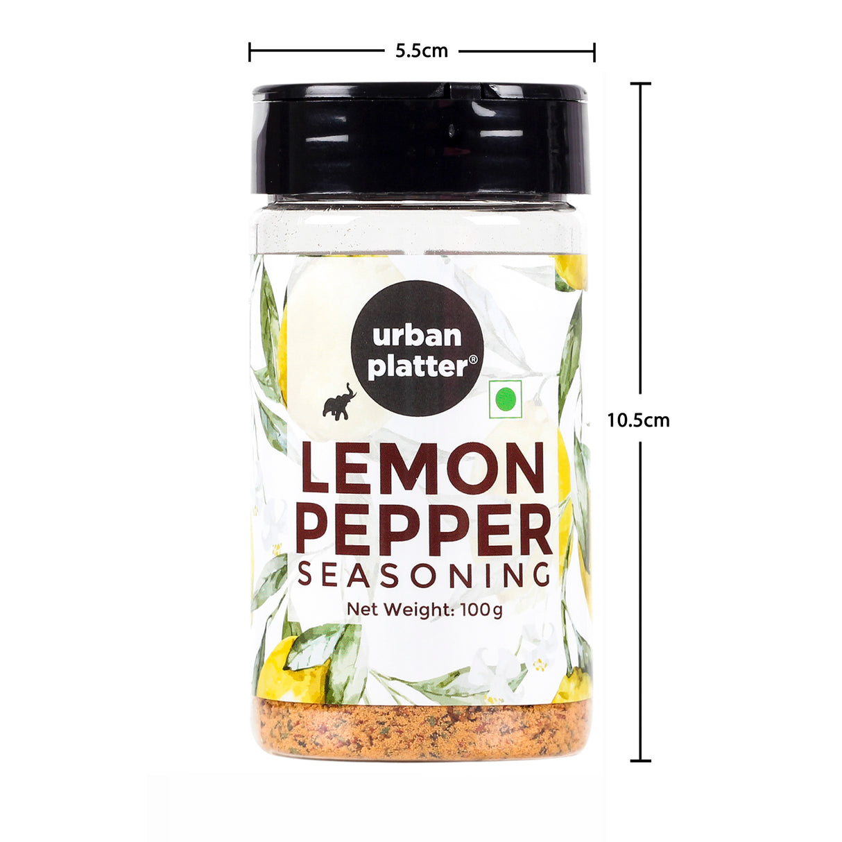 Urban Platter Lemon Pepper Seasoning Mix Shaker Jar (Sprinkle on veggies, salads and anything of the grill | Flavour Enhancer)