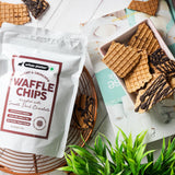 Urban Platter Choco drizzle Waffle Chips, 100g (Fun and light, crunch in every bite, kid-friendly, tea time snack, dessert topping)