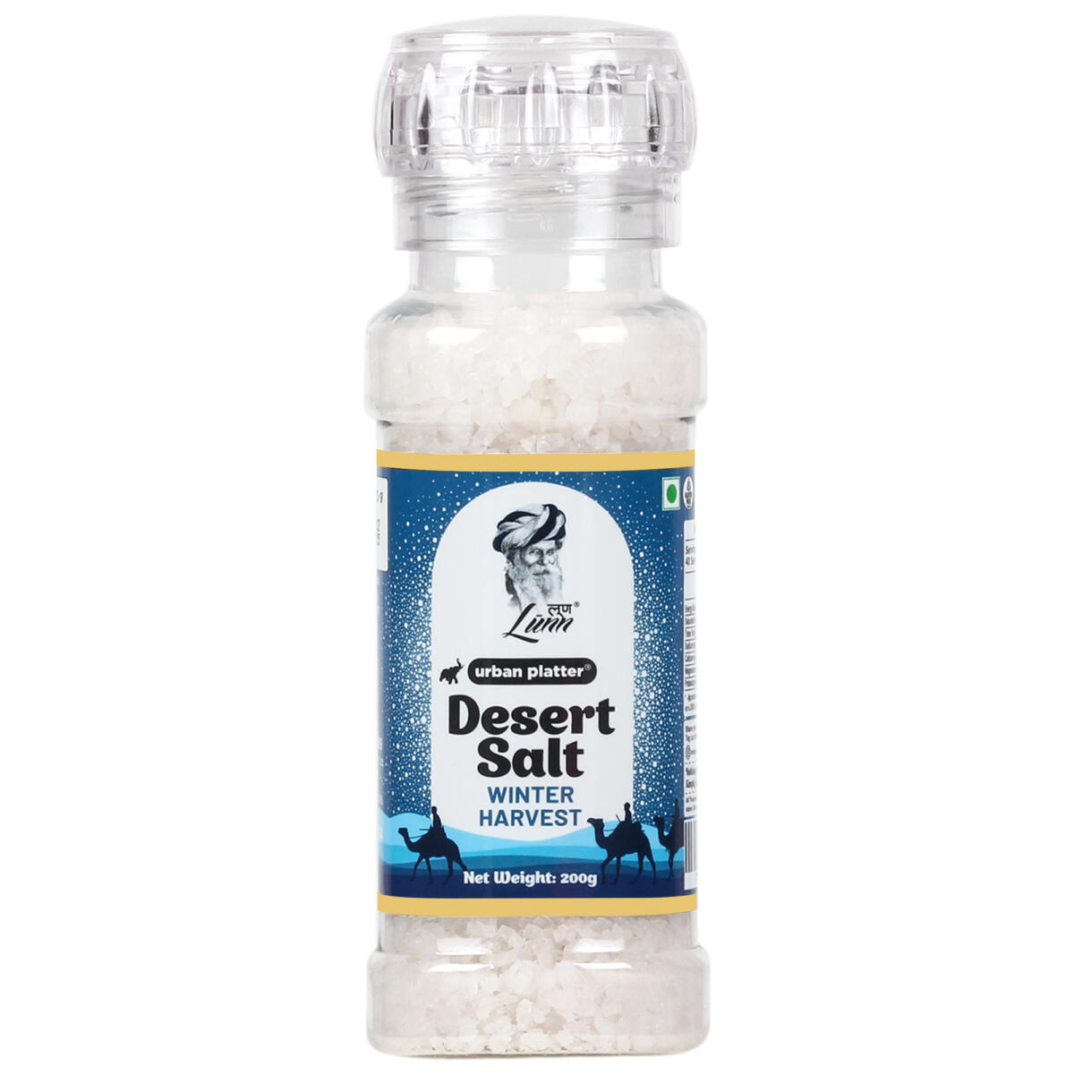 Urban Platter Winter Harvest Desert Salt Grinder, 200g (Powdered By Lunn | Winter Harvest | Sparkling White Crystals | Longer Dried Salt)