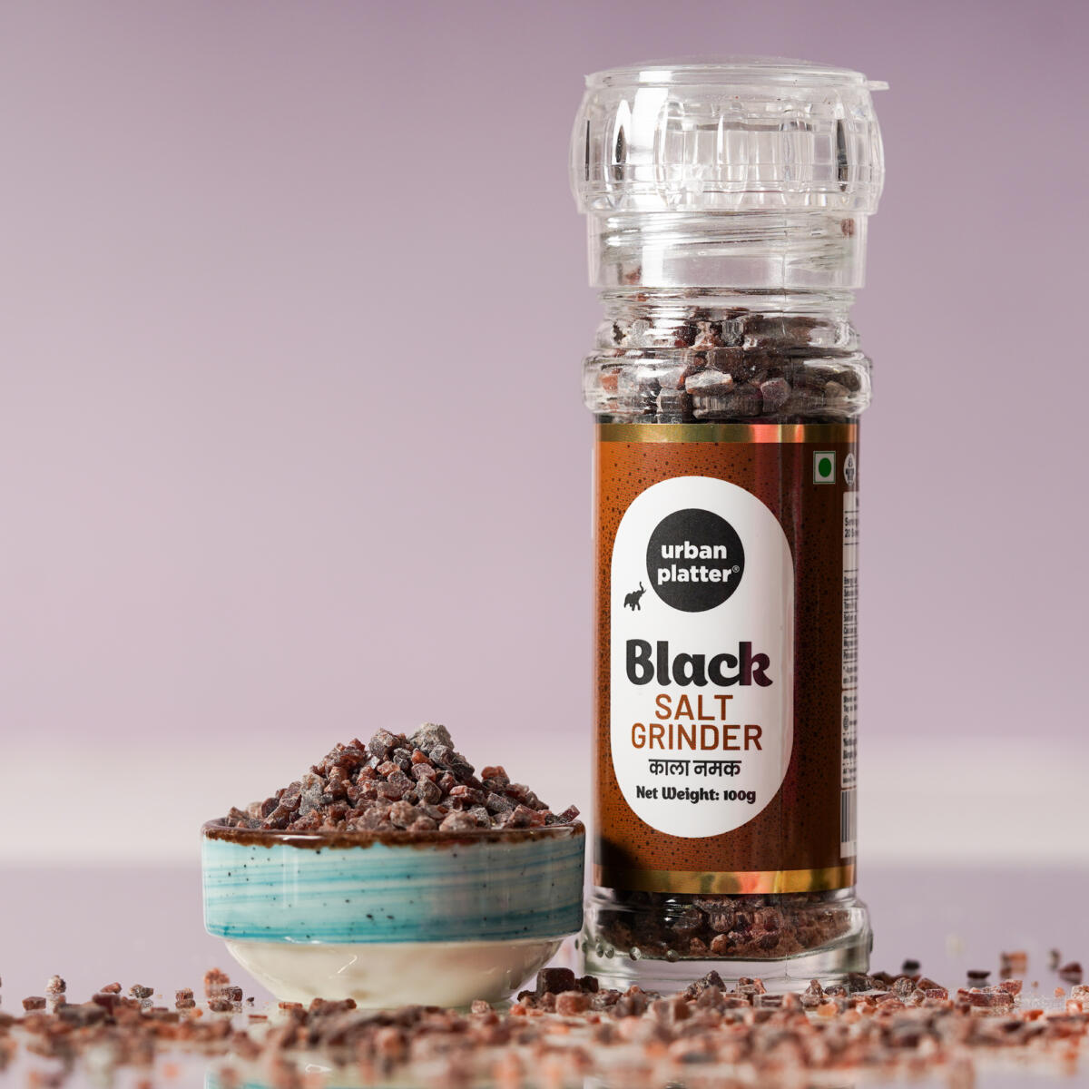 Urban Platter Black Rock Salt Grinder, 100g (Sendha Namak | Easy to grind | Free from Micro-plastics | Pure & Natural | Rich in Natural minerals)