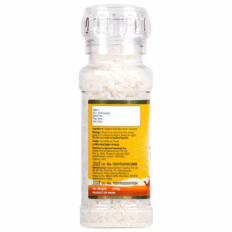 Urban Platter Summer Harvest Desert Salt Grinder, 200g (Powdered By Lunn | summer Harvest | Sparkling White Crystals | Longer Dried Salt)