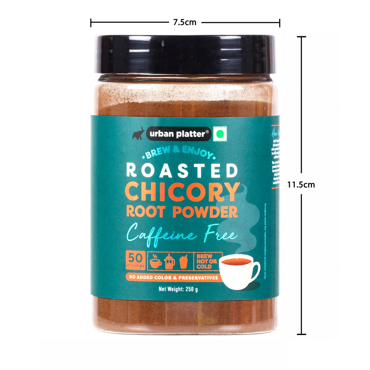 Urban Platter Roasted Chicory Root Powder, 250g (Caffeine free coffee substitute, Roasted and Ground to perfection, Brew with coffee and other beverages)