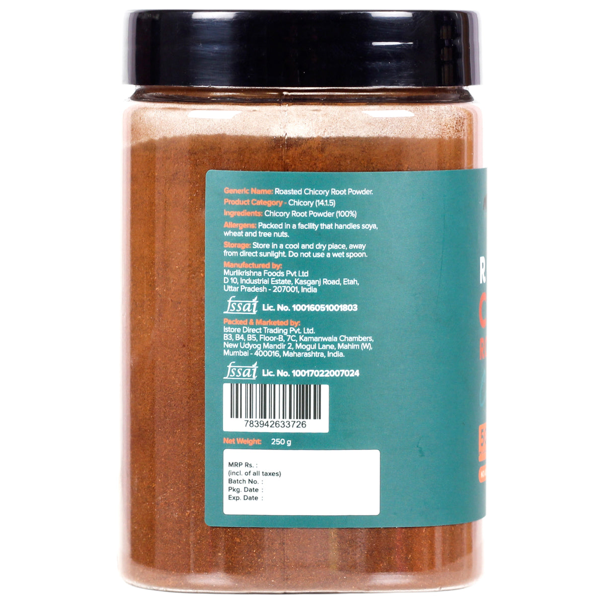 Urban Platter Roasted Chicory Root Powder, 250g (Caffeine free coffee substitute, Roasted and Ground to perfection, Brew with coffee and other beverages)
