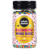 Urban Platter Rainbow Mini Disc Sprinkles, 150g (Dairy-Free Tiny Decorative Sprinkles for Cuunitakes, Cakes, Brownies, Doughnuts, Cookies and Ice Creams)