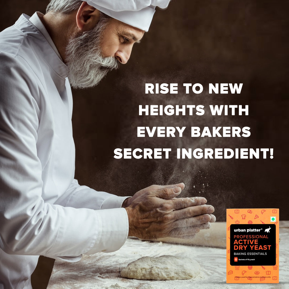 Urban Platter Bakers Active Dry Yeast, 50g (5 Sachets of 10g each)