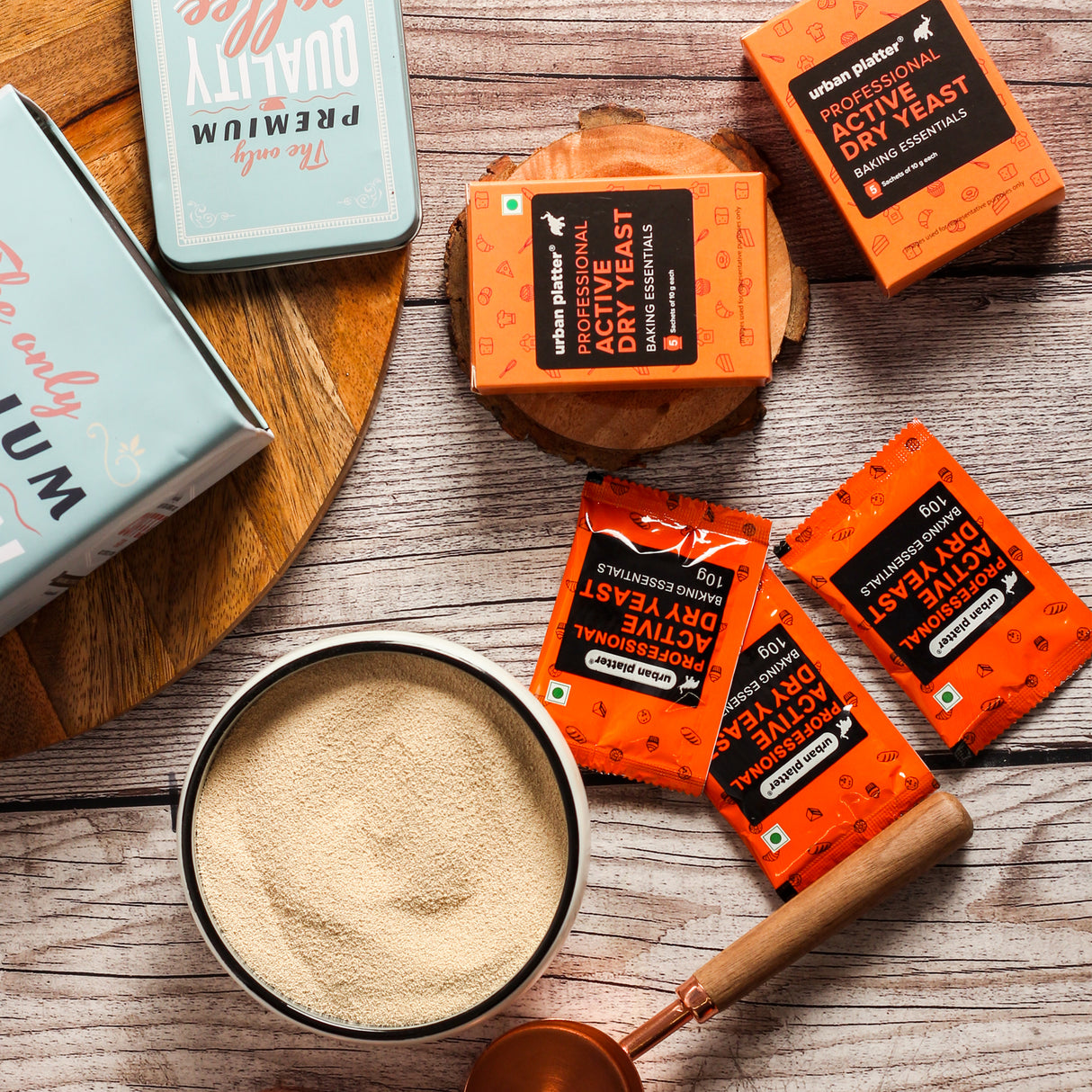 Urban Platter Bakers Active Dry Yeast, 50g (5 Sachets of 10g each)