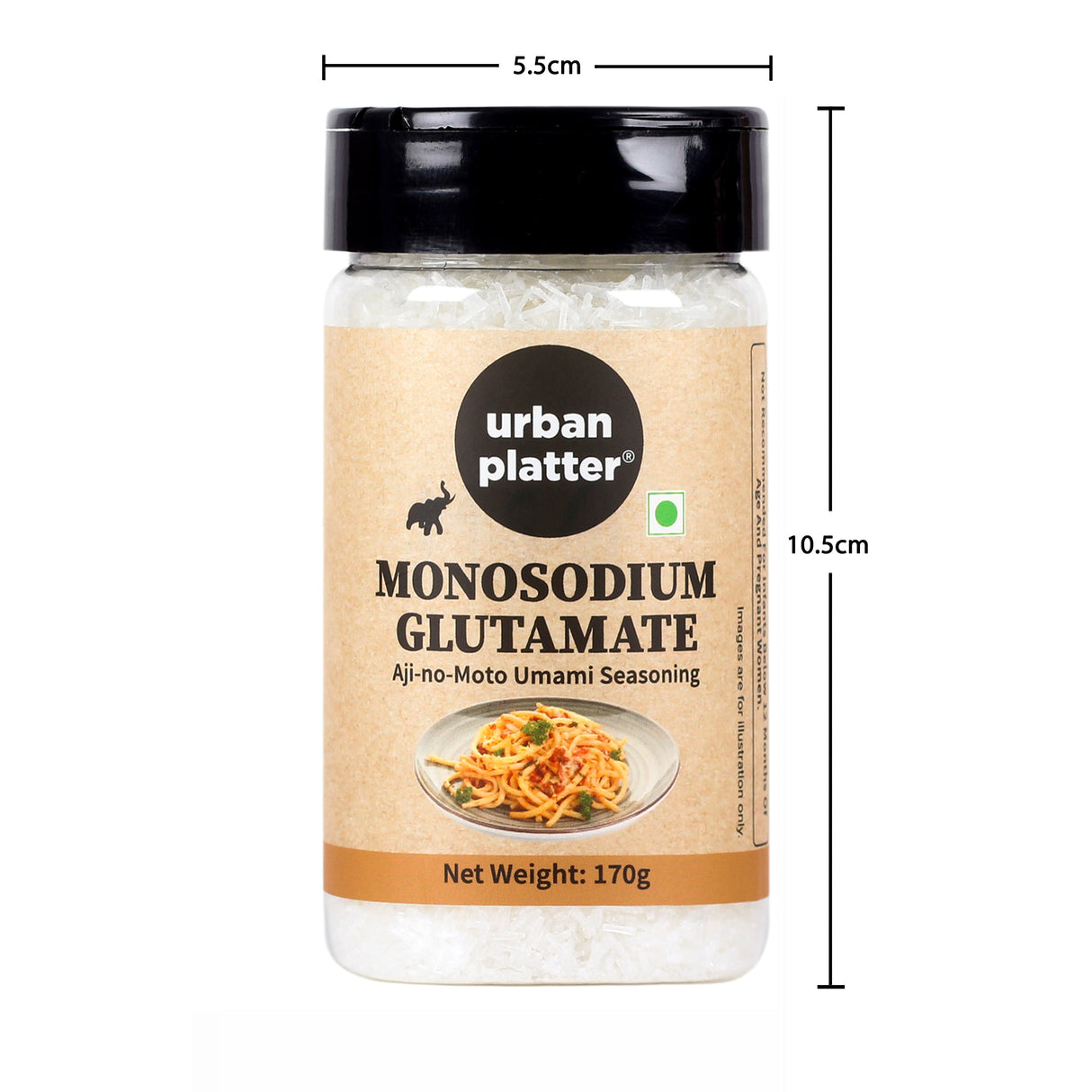 Urban Platter Monosodium Glutamate (MSG) Shaker Jar, 170g / 5.3oz [Aji-no-Moto Umami Seasoning, Taste Enhancer, Great for Asian Cuisine | Make Street Style Indo-Chineese Food at Home]