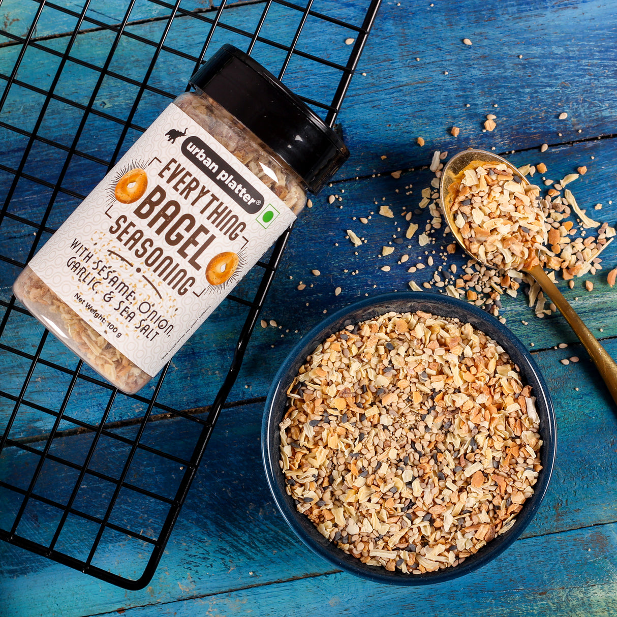 Everything Bagel Seasoning, 100g (Classic American Seasoning Blend with Onion Flakes, Garlic, Sesame Seeds and Sea Salt | Season toasts, breads and salads)