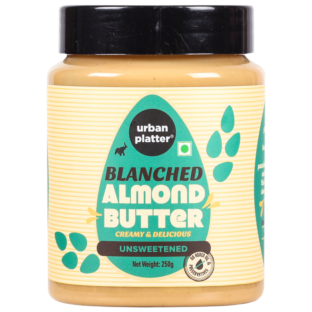 Urban Platter Blanched Almond Butter, 250g / 8.8oz [All Natural, No Hydrogenated Oil, No Preservatives]