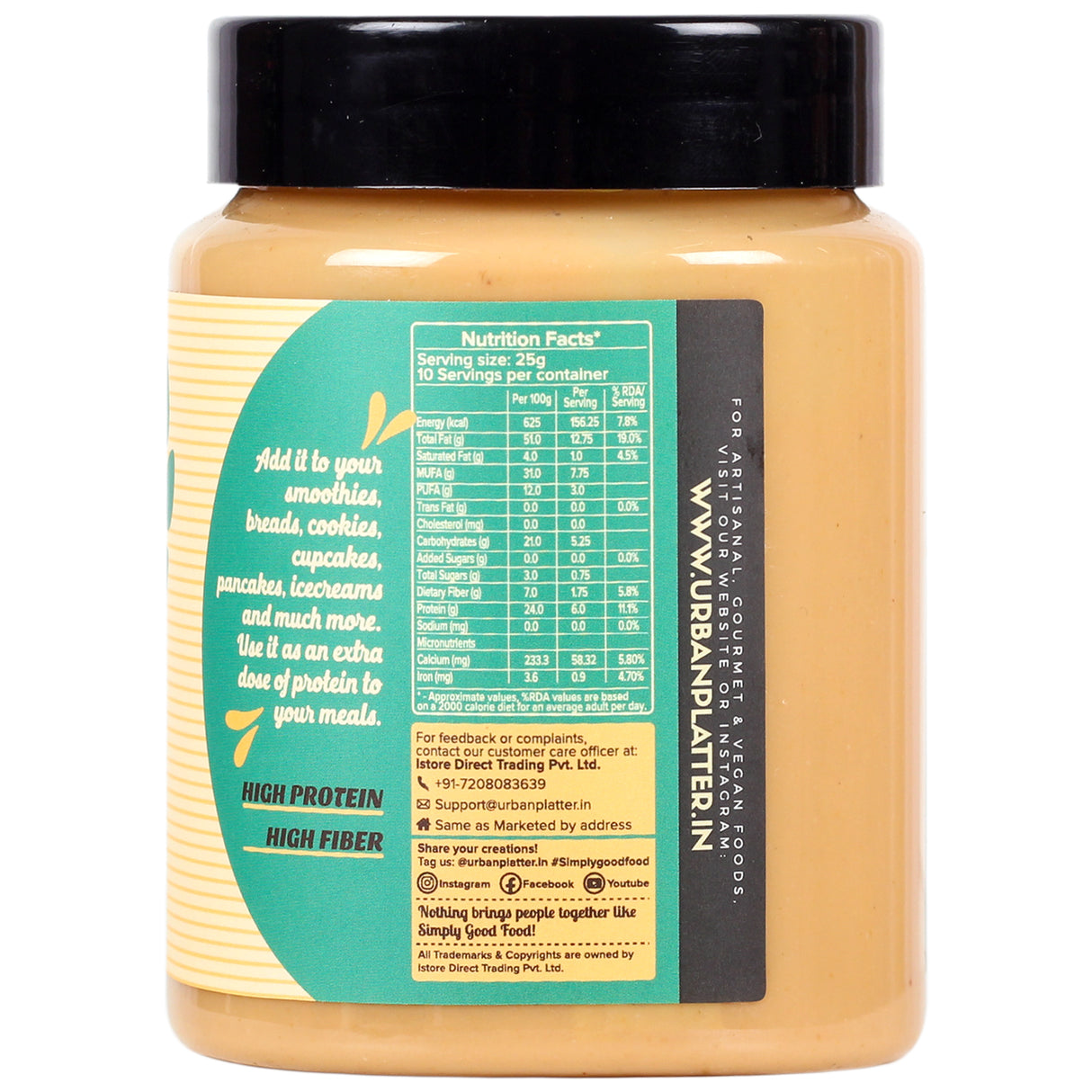 Urban Platter Blanched Almond Butter, 250g / 8.8oz [All Natural, No Hydrogenated Oil, No Preservatives]