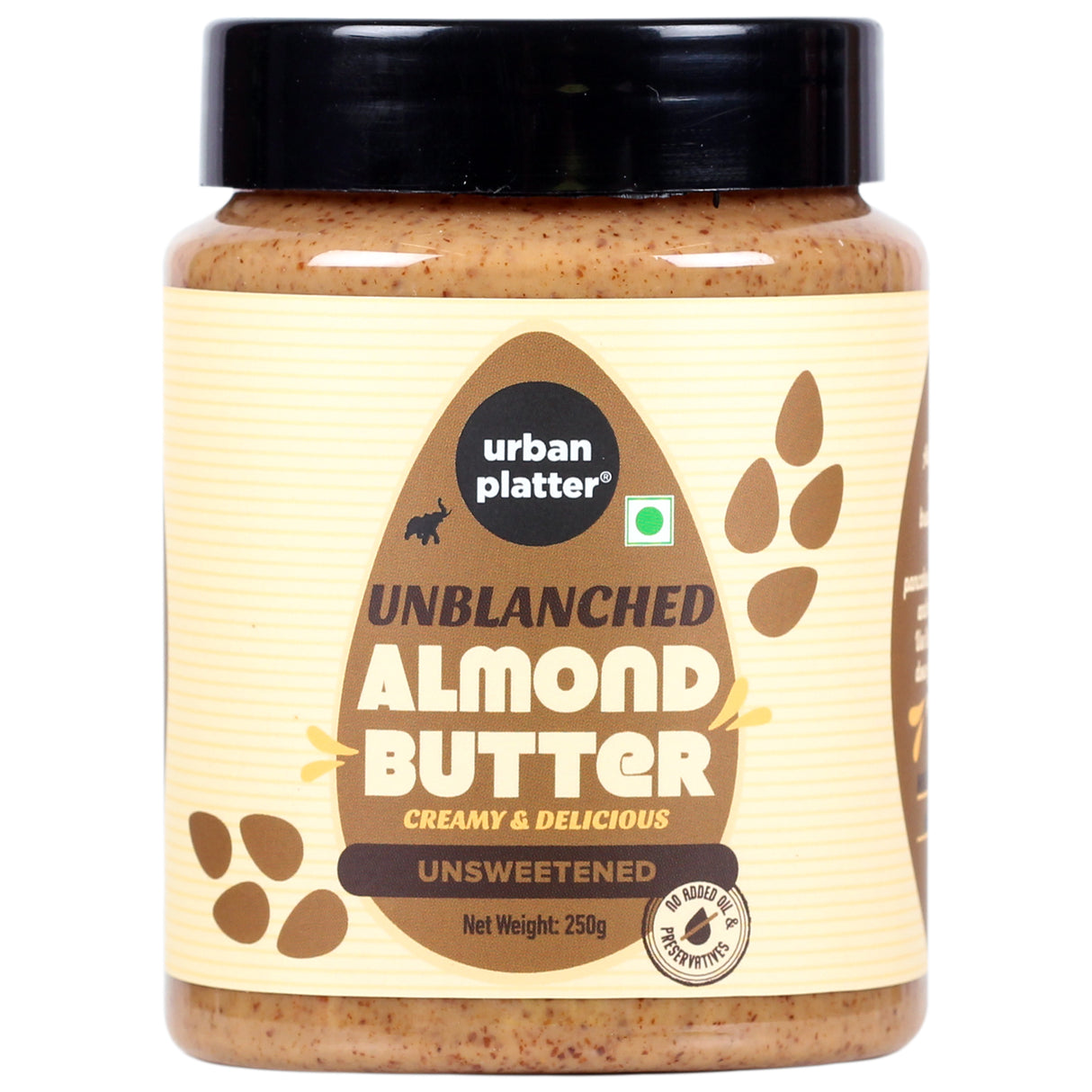 Urban Platter Almond Butter, 250g [All Natural, No Hydrogenated oil, No preservatives]