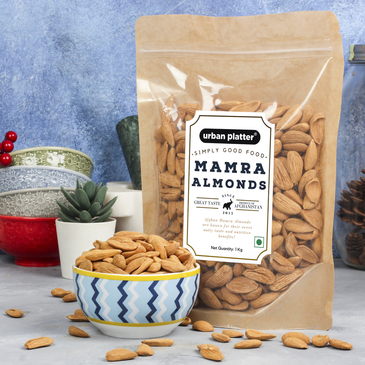 Urban Platter Mamra Almonds, 1Kg