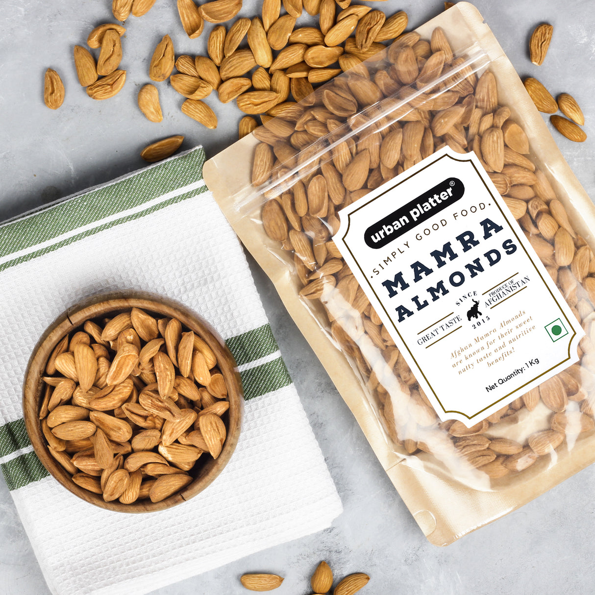 Urban Platter Mamra Almonds, 1Kg