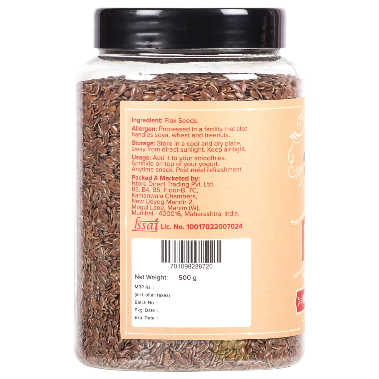 Urban Platter Raw Flax Seeds, 500g [Alsi, Heart-Healthy, Keto Friendly, Use in salads, After meal Digestive]