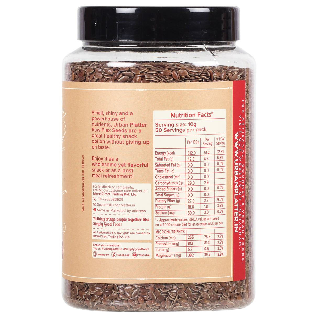 Urban Platter Raw Flax Seeds, 500g [Alsi, Heart-Healthy, Keto Friendly, Use in salads, After meal Digestive]