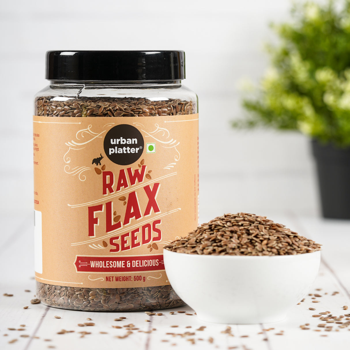 Urban Platter Raw Flax Seeds, 500g [Alsi, Heart-Healthy, Keto Friendly, Use in salads, After meal Digestive]