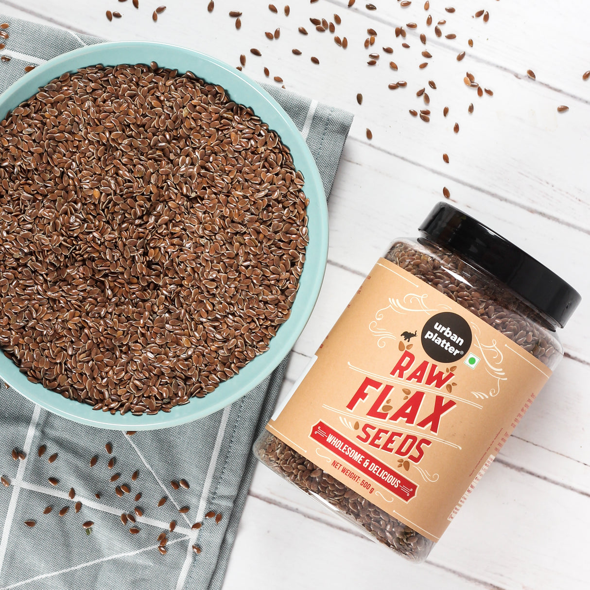 Urban Platter Raw Flax Seeds, 500g [Alsi, Heart-Healthy, Keto Friendly, Use in salads, After meal Digestive]