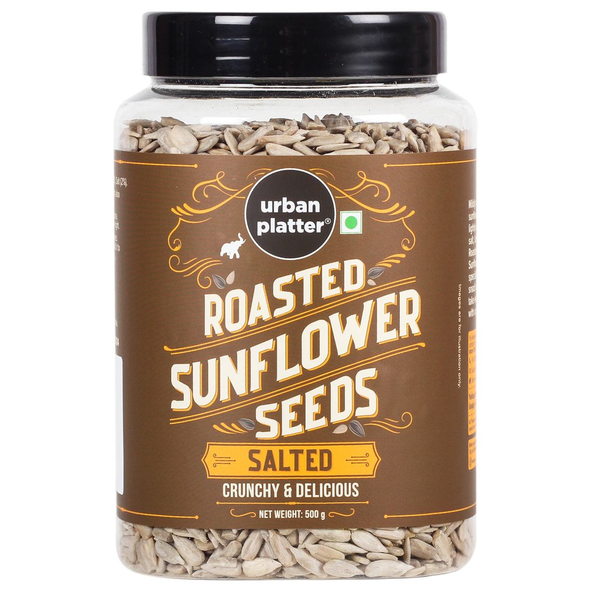 Urban Platter Roasted & Salted Sunflower Seeds, 500g (Use in Salads, Trail Mixes, Baked Goods, Granola Bars, Desserts | Source of Protein & Fibre | Keto Diet Friendly | Immunity Booster |Healthy Superfood Snack)