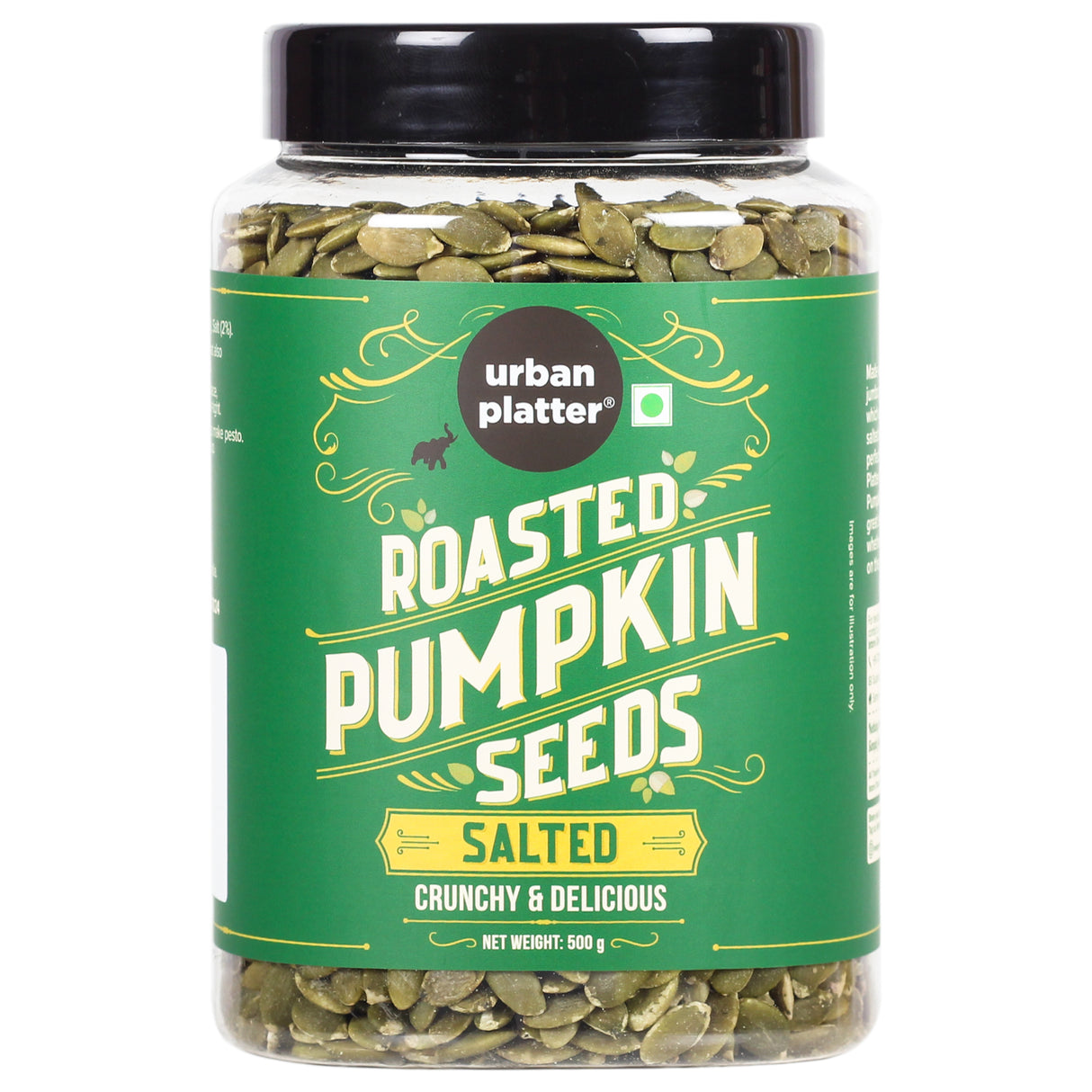 Urban Platter Roasted & Salted Pumpkin Seeds, 500g (Use in Salads, Trail Mixes, Baked Goods, Granola Bars, Desserts | Source of Protein & Fibre | Keto Diet Friendly | Immunity Booster | Pepitas Seed | Healthy Superfood Snack)