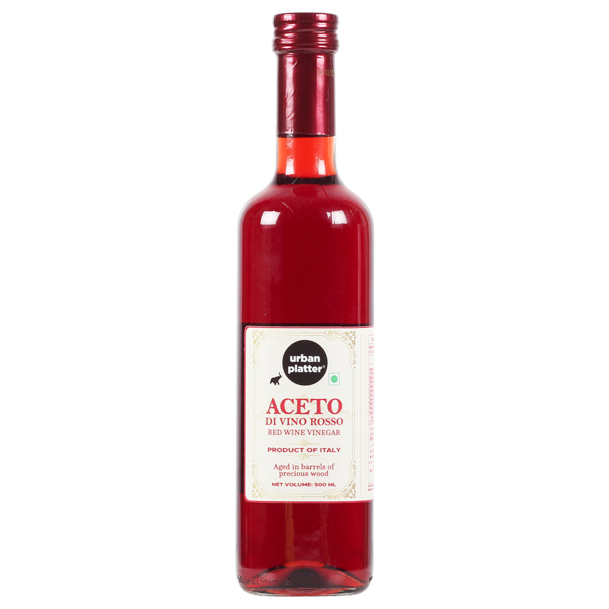 Urban Platter Aceto Di Vino Rosso Red Wine Vinegar, 500ml (Product of Italy, Perfect for Salads, 6% Acidity, Use for dressing salads, making sauces, making spreads and season proteins)