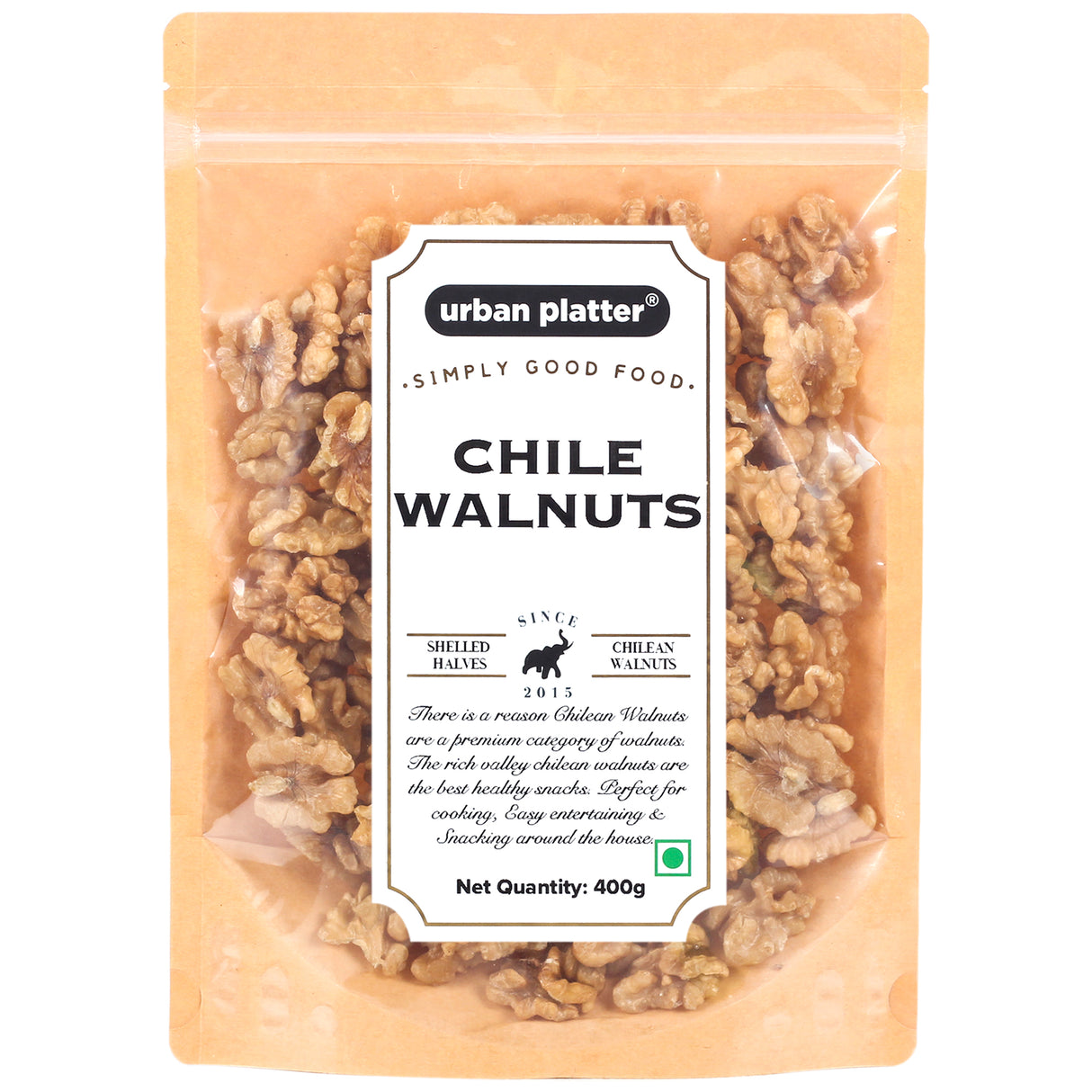 Urban Platter Large Chile Walnuts (Shelled Halves), 400g