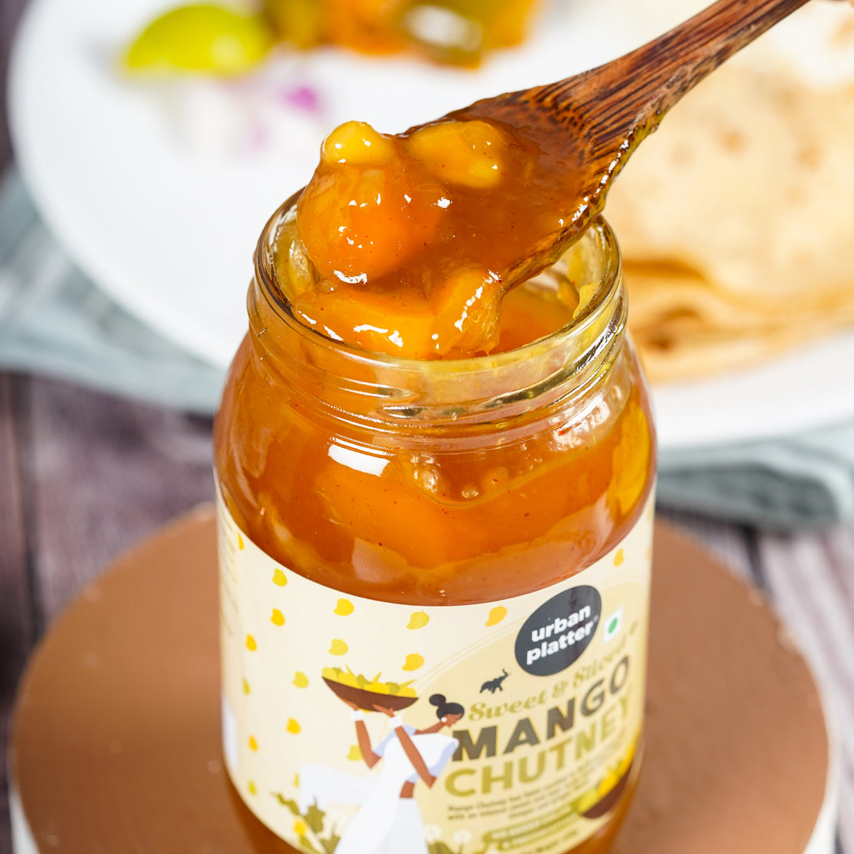 Urban Platter Sweet Mango Chutney, 450g (Ready to Eat | Sweet & Sour Chutney | Use as a dip, sauce, glazing agent or spread)