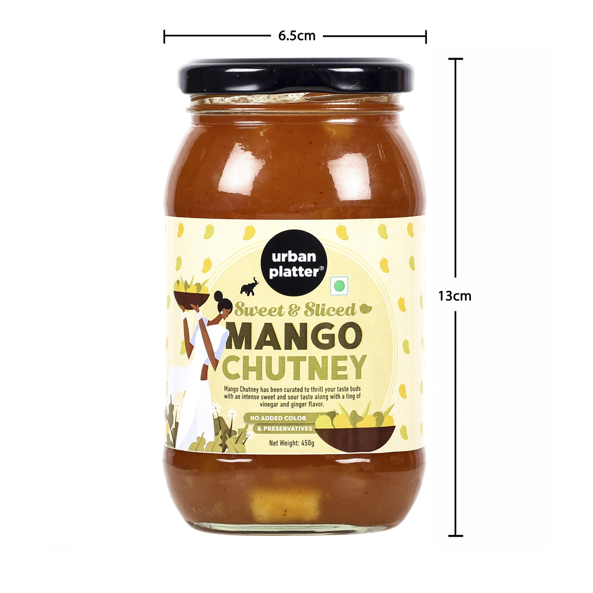 Urban Platter Sweet Mango Chutney, 450g (Ready to Eat | Sweet & Sour Chutney | Use as a dip, sauce, glazing agent or spread)