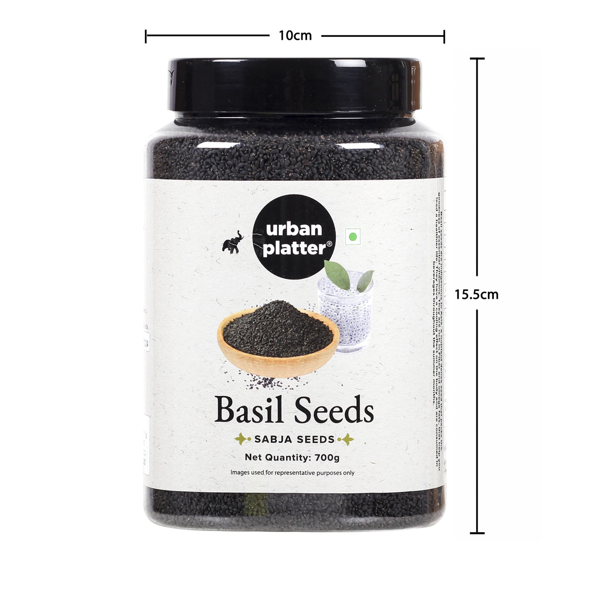 Urban Platter Basil Seeds (Sabja) Jar, 700g