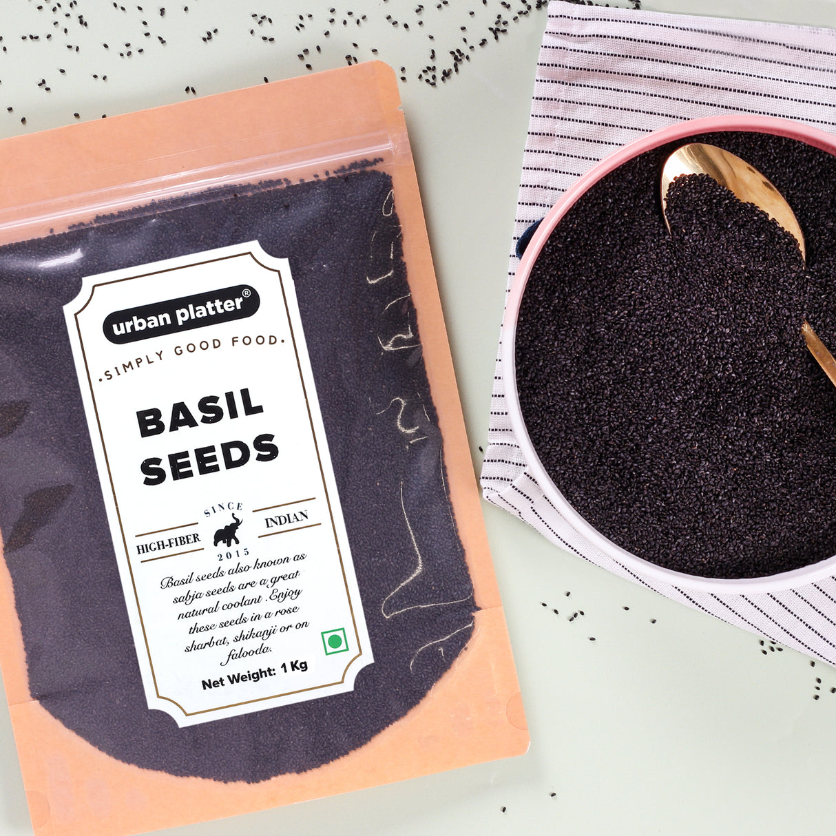 Urban Platter Basil Seeds (Sabja), 1Kg