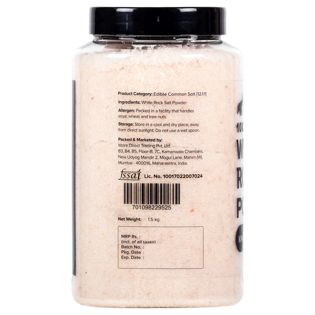 Urban Platter White Rock Salt Powder, 1.5Kg [All Natural & 100% Pure Sendha Namak]