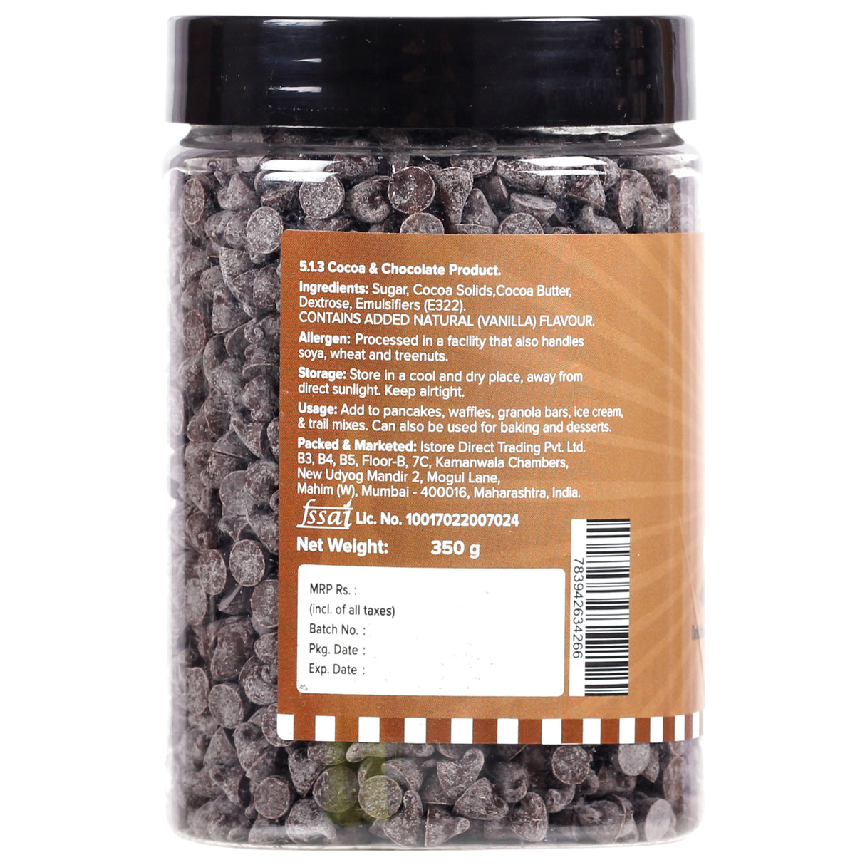 Urban Platter Dark Chocolate Chips, 350g