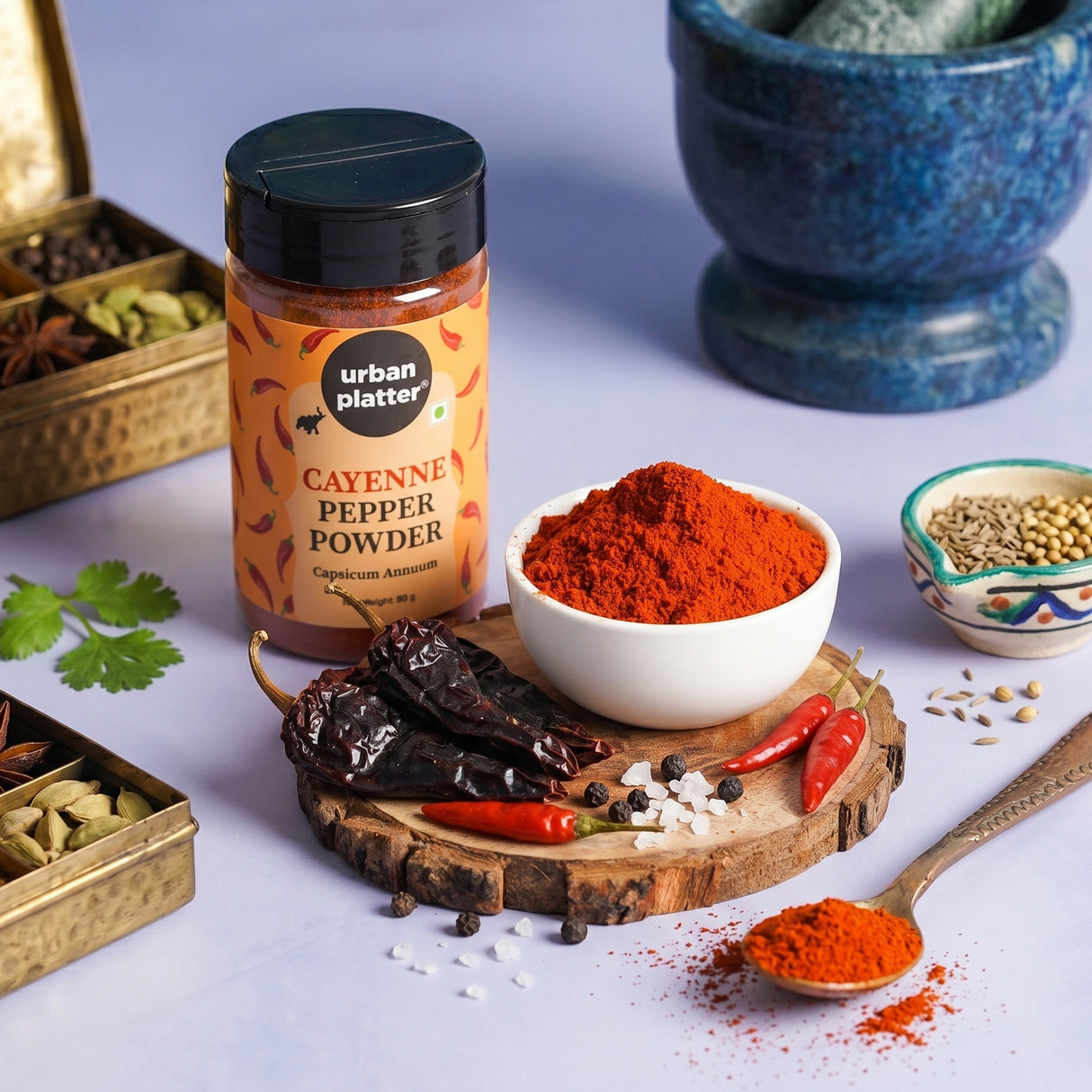 Urban Platter Cayenne Pepper Powder, 80g (Bold, Fiery Heat | Essential Culinary Spice | Known to Support Heart Health & Metabolism)