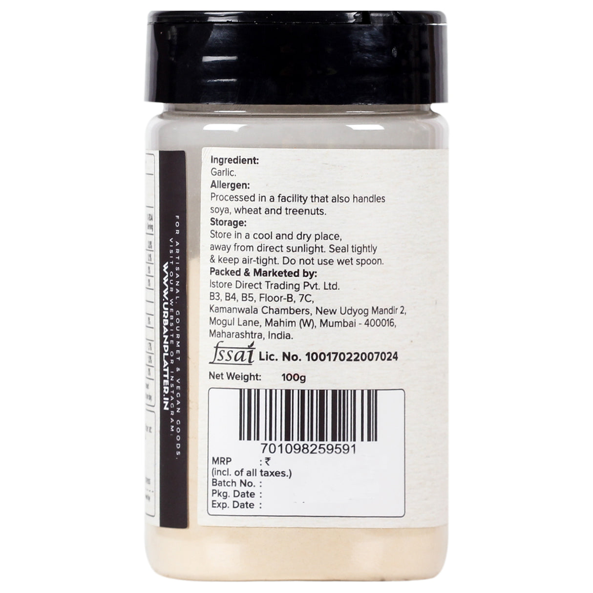 Urban Platter Dehydrated Garlic Powder, (Ready to Use, Instant Garlic Flavour, Additive Free, All Natural and Free Flowing, Lehsun Powder)