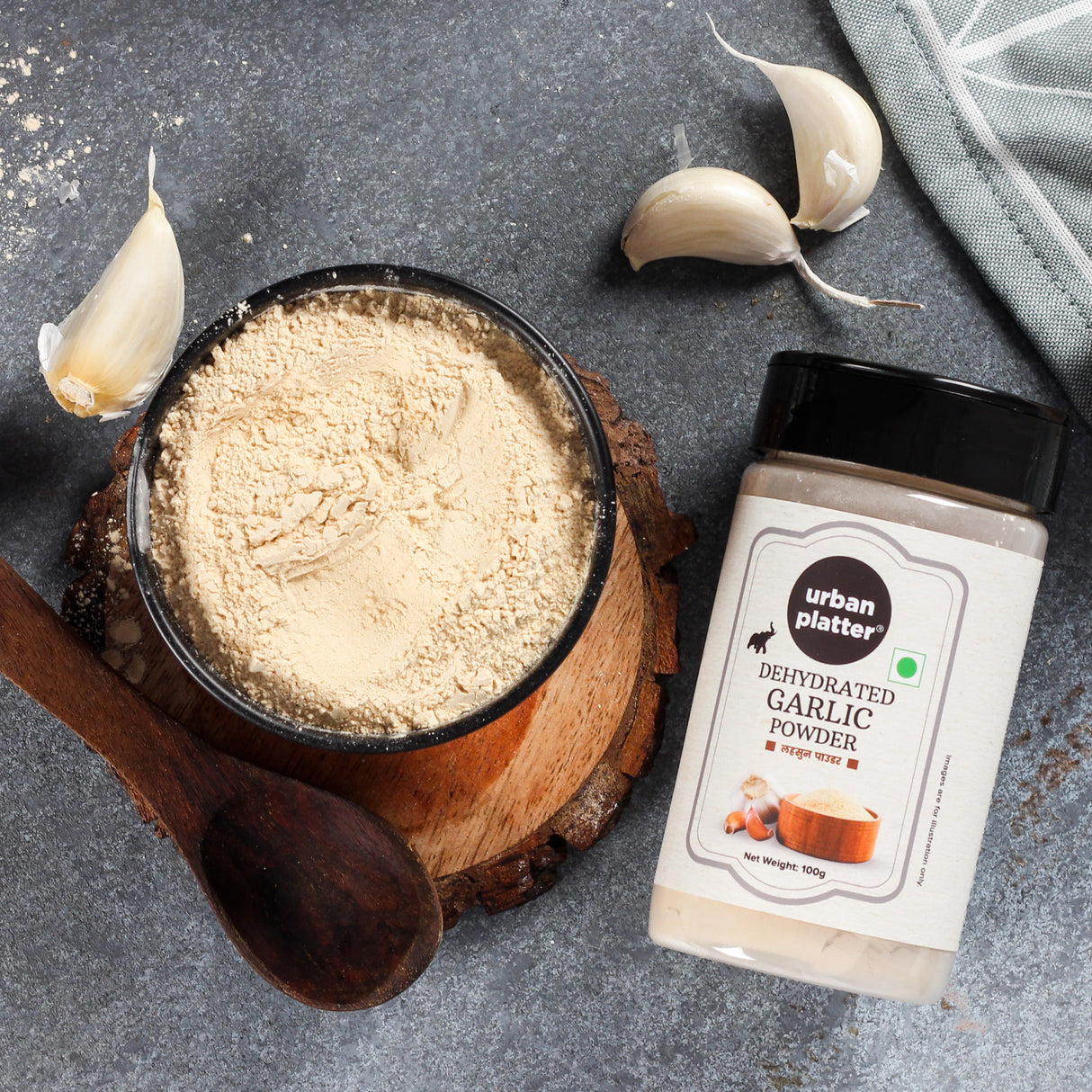 Urban Platter Dehydrated Garlic Powder, (Ready to Use, Instant Garlic Flavour, Additive Free, All Natural and Free Flowing, Lehsun Powder)