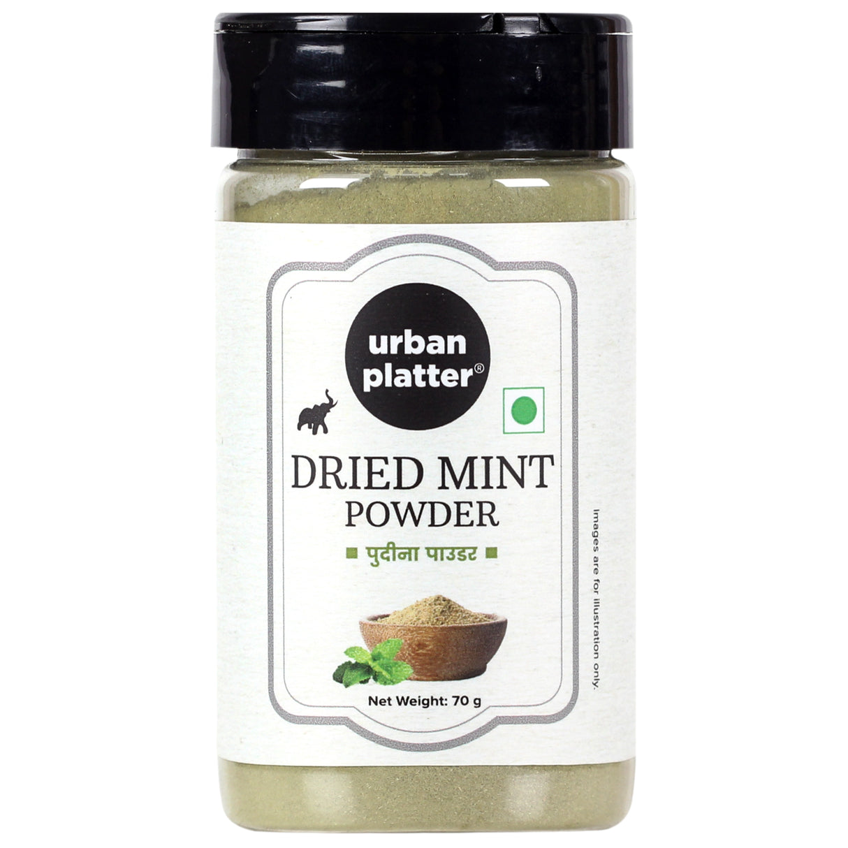 Urban Platter Dried Mint Powder Shaker Jar, [Premium Quality, Pudina Powder]