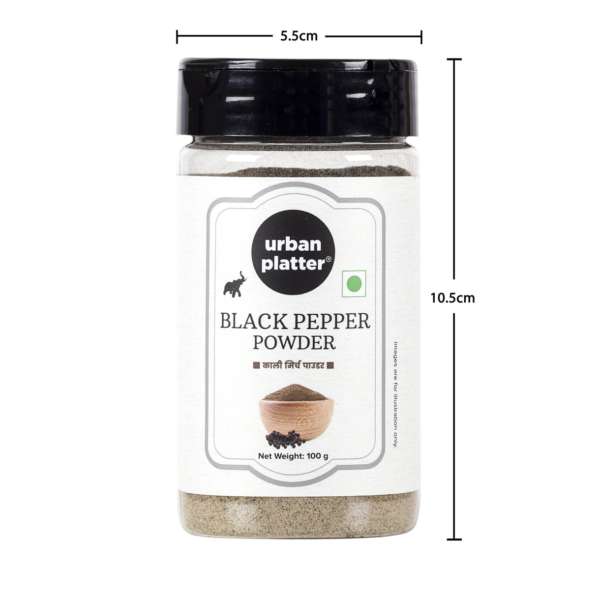 Urban Platter Black Pepper Powder, 100g [Kali Mirch Powder | Finely Ground | No added Colours or Preservatives | Use in Soups, Spice Blends, Curries, Stir-fries, Rubs, Salads]