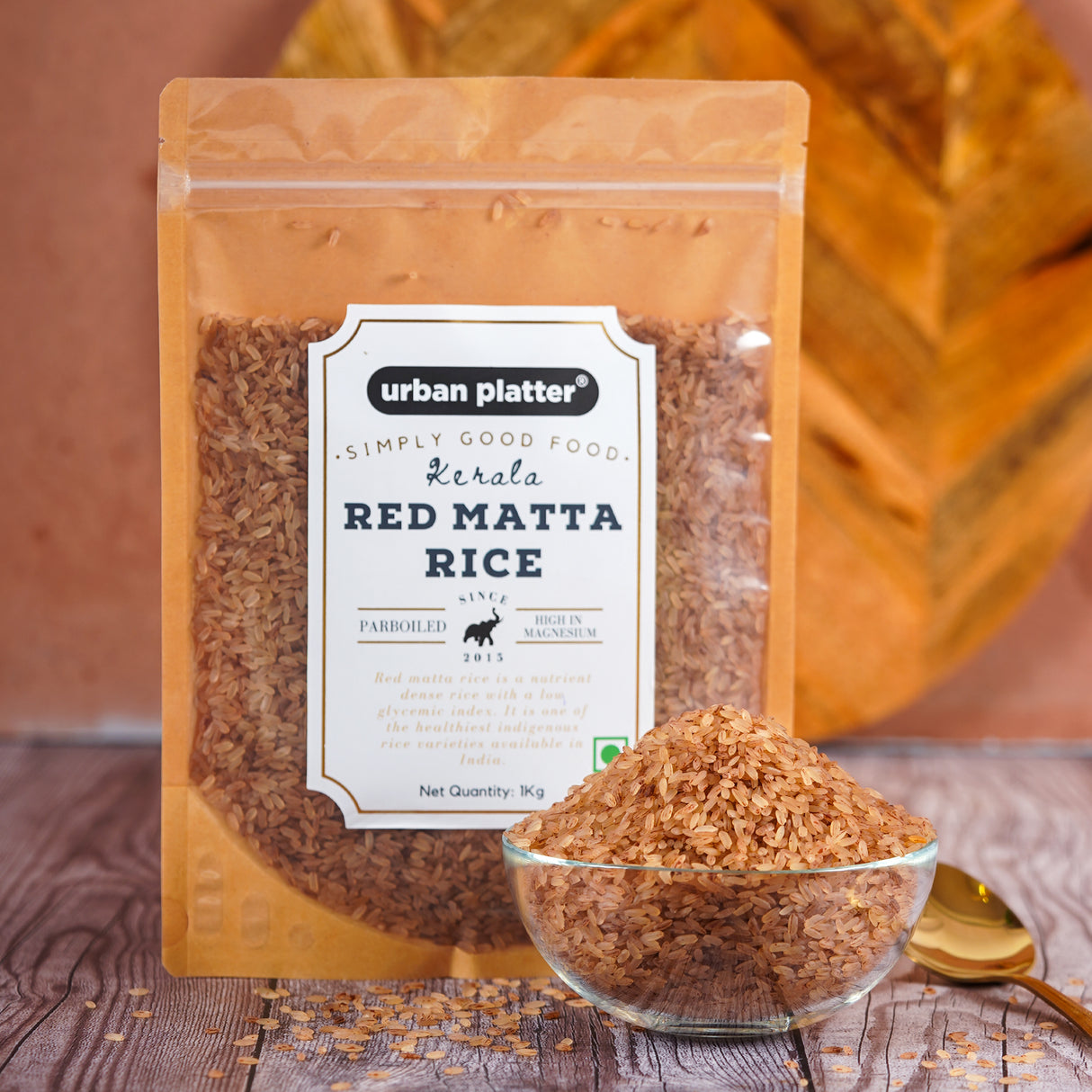 Urban Platter Kerala Red Matta Rice, 1kg / 35.2oz [Rosematta Rice, Palakkadan Matta Rice, Kerala Red Rice, Red Parboiled Rice]