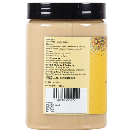 Urban Platter Tahini Paste, 500g (Smooth & Creamy White Sesame Tahina | Ideal for Hummus & Shawarma Sauce)