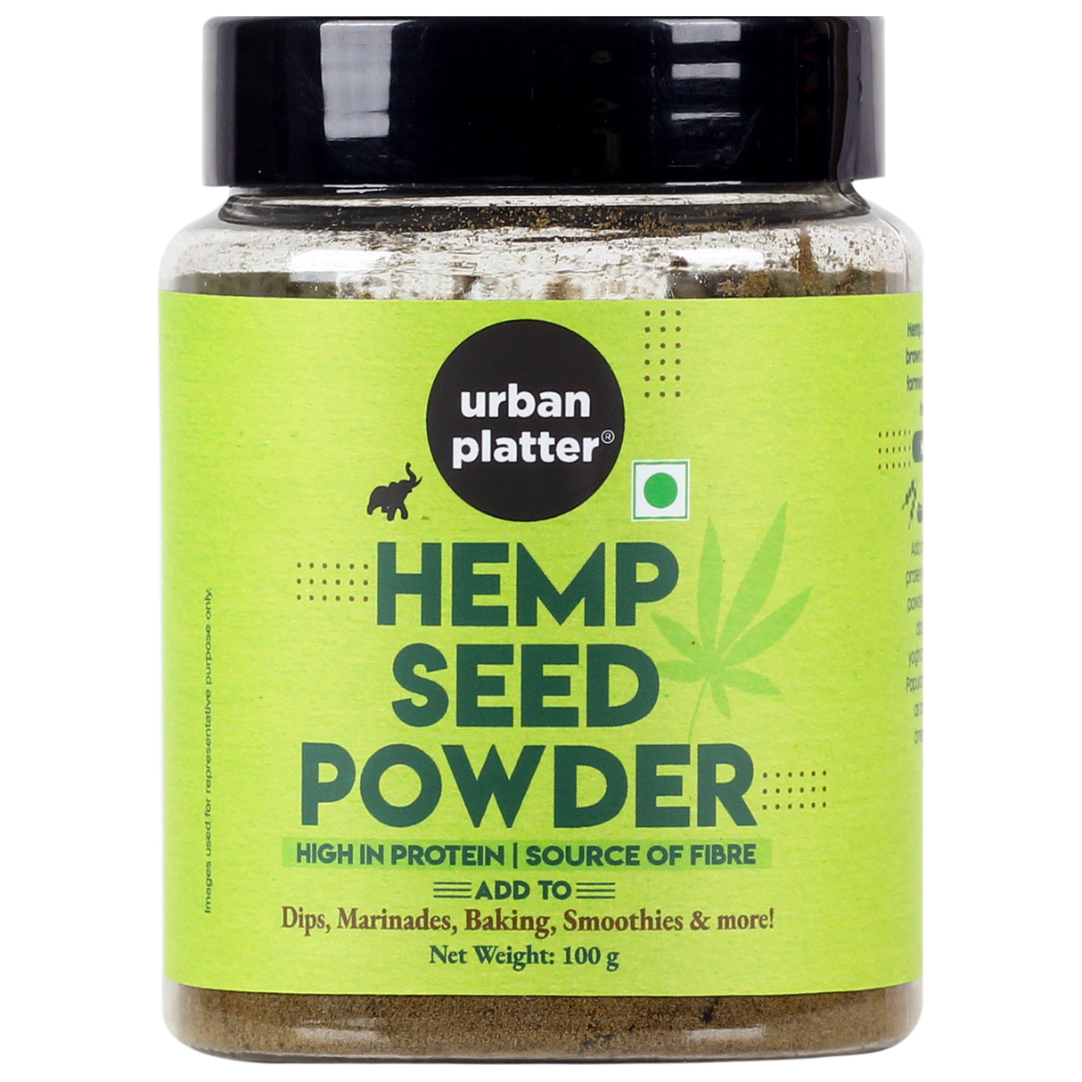 Urban Platter Hemp Seed Powder, 100g (High in Protein | Allergen-free Superfood | Source of Fibre | Add to smoothies, sauces, dips, yogurts, marinades, or smoothies | Plant-based Protein)