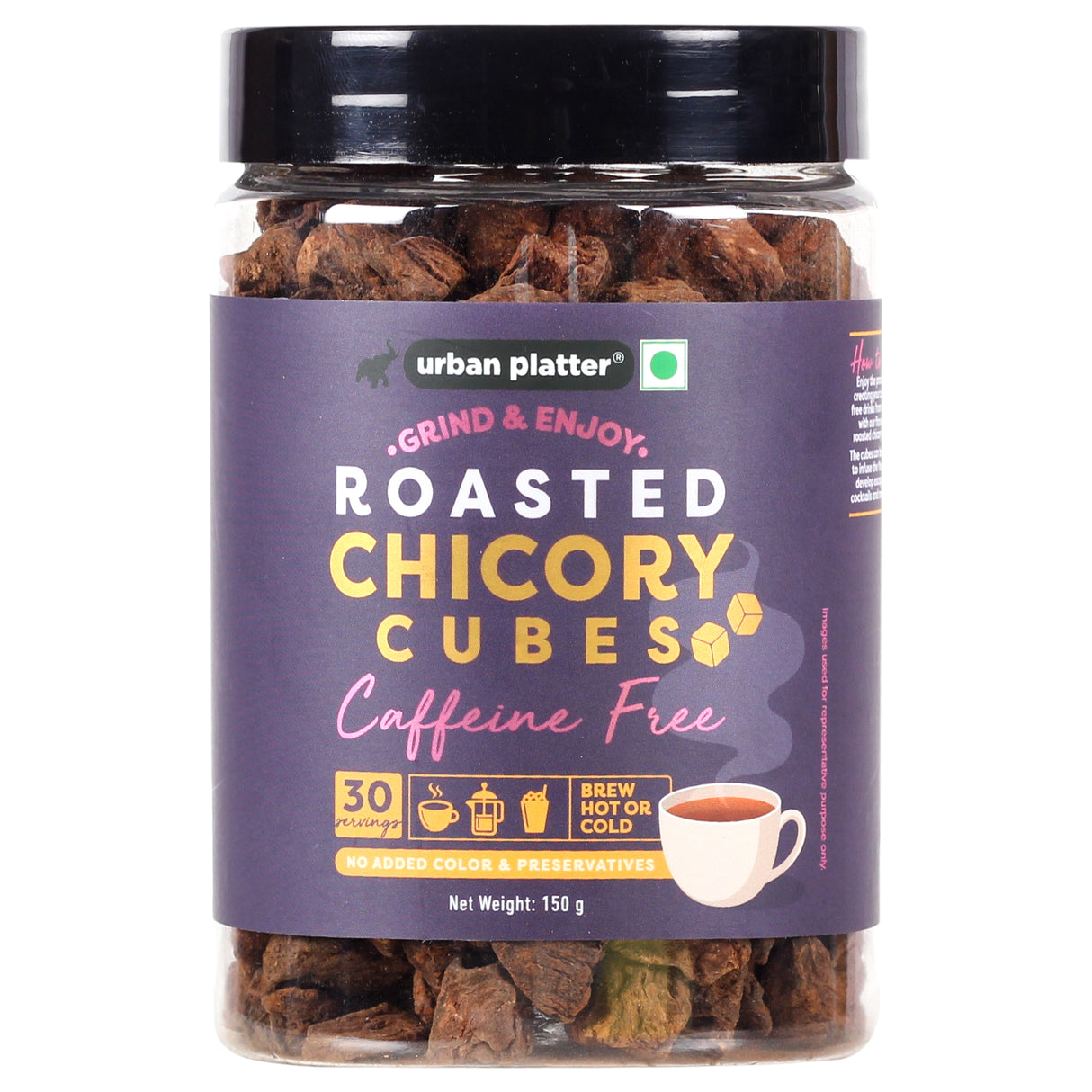 Urban Platter Roasted Chicory Root Cubes, 150g (Ready to Brew | Medium Dark Roast | Caffeine free Coffee Substitute | Coffee Alternative)
