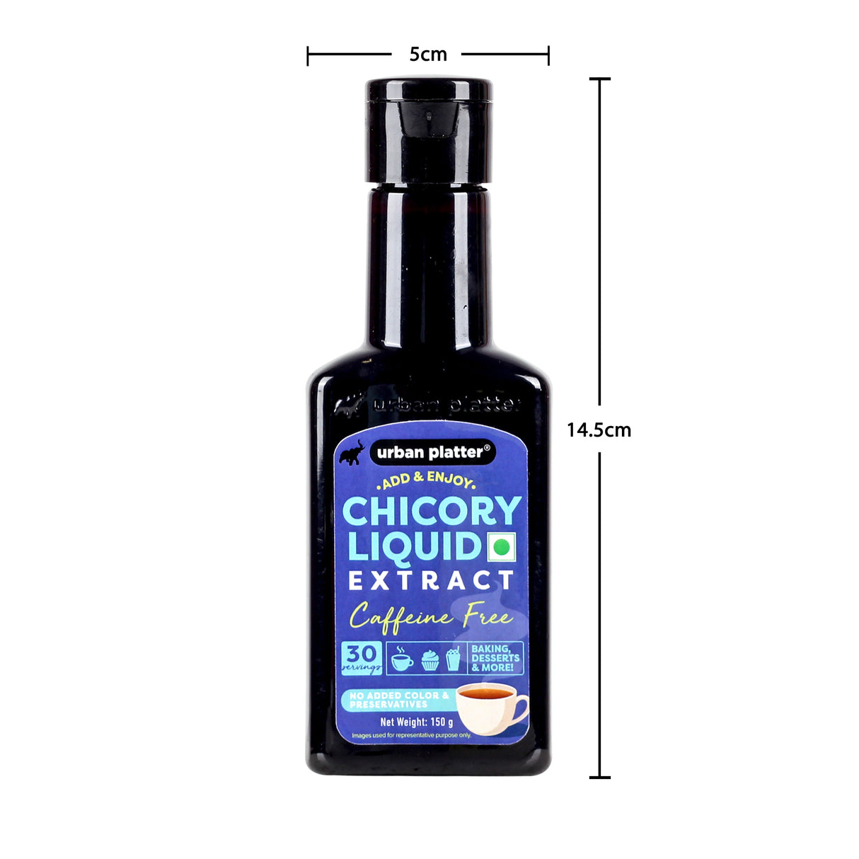 Urban Platter Chicory Liquid Extract, 150g (Ready to Use | Instant Caffeine free Chicory Extract | Coffee Alternative | Add to Coffee | Quick Dissolve| Chicory Root extract liquid for reducing Caffeine intake)