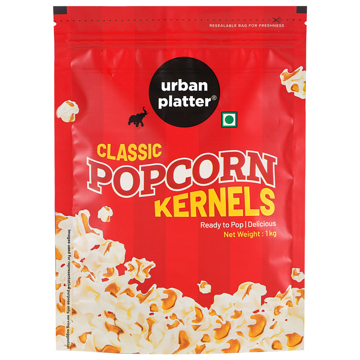 Urban Platter Popcorn Kernels, 1kg (Ready to Pop, Makes delicious and crunchy pop corn, Enjoy with our Range of seasonings, Product of India, Ready to pop Butterfly Popcorn)