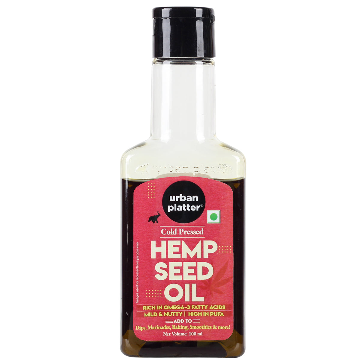 Urban Platter Cold Pressed Hemp Seed Oil, 100ml (Food Grade, Rich in Omega-3 Fatty Acids)