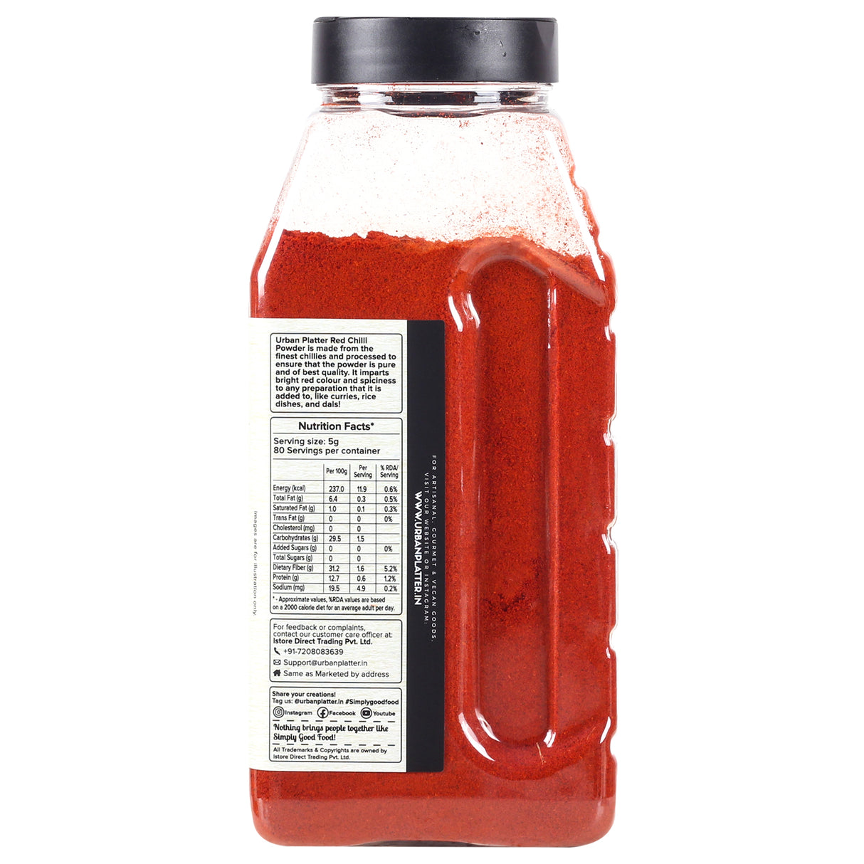 Urban Platter Kashmiri Red Chilli Powder, 400g (Medium Hot | Aromatic | Additive Free)