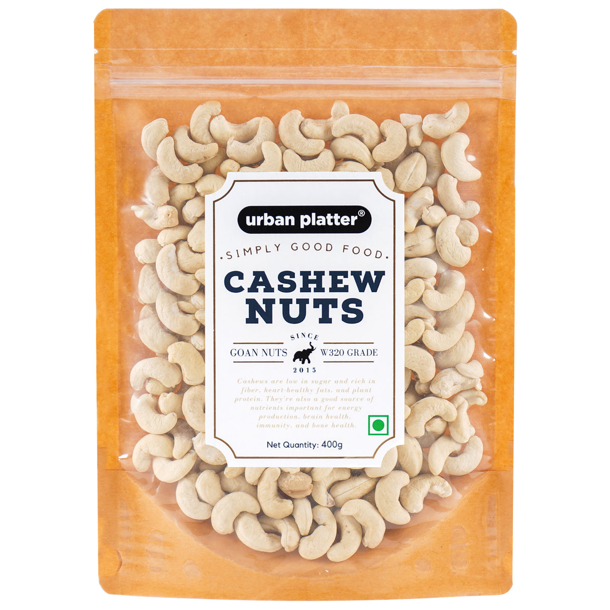 Urban Platter Goan Cashew Nuts (Grade: W320), 400g